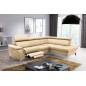 Canapé d'angle en cuir italien de luxe 5/6 places avec relax électrique et coffre, LINCOLN, beige, angle droit Canapé d'angle en cuir italien de luxe 5/6 places avec relax électrique et coffre, LINCOLN, beige, angle droit