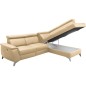 Canapé d'angle en cuir italien de luxe 5/6 places avec relax électrique et coffre, LINCOLN, beige, angle droit Canapé d'angle en cuir italien de luxe 5/6 places avec relax électrique et coffre, LINCOLN, beige, angle droit