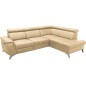 Canapé d'angle en cuir italien de luxe 5/6 places avec relax électrique et coffre, LINCOLN, beige, angle droit Canapé d'angle en cuir italien de luxe 5/6 places avec relax électrique et coffre, LINCOLN, beige, angle droit