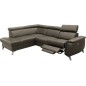 Canapé d'angle en cuir italien de luxe 5/6 places avec relax électrique et coffre, LINCOLN, TAUPE, angle gauche Canapé d'angle en cuir italien de luxe 5/6 places avec relax électrique et coffre, LINCOLN, TAUPE, angle gauche