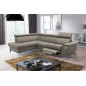 Canapé d'angle en cuir italien de luxe 5/6 places avec relax électrique et coffre, LINCOLN, TAUPE, angle gauche Canapé d'angle en cuir italien de luxe 5/6 places avec relax électrique et coffre, LINCOLN, TAUPE, angle gauche
