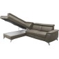 Canapé d'angle en cuir italien de luxe 5/6 places avec relax électrique et coffre, LINCOLN, TAUPE, angle gauche Canapé d'angle en cuir italien de luxe 5/6 places avec relax électrique et coffre, LINCOLN, TAUPE, angle gauche
