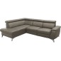 Canapé d'angle en cuir italien de luxe 5/6 places avec relax électrique et coffre, LINCOLN, TAUPE, angle gauche Canapé d'angle en cuir italien de luxe 5/6 places avec relax électrique et coffre, LINCOLN, TAUPE, angle gauche