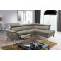 Canapé d'angle en cuir italien de luxe 5/6 places avec relax électrique et coffre, LINCOLN, taupe, angle droit Canapé d'angle en cuir italien de luxe 5/6 places avec relax électrique et coffre, LINCOLN, taupe, angle droit