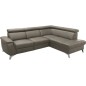 Canapé d'angle en cuir italien de luxe 5/6 places avec relax électrique et coffre, LINCOLN, taupe, angle droit Canapé d'angle en cuir italien de luxe 5/6 places avec relax électrique et coffre, LINCOLN, taupe, angle droit