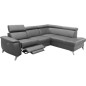 Canapé d'angle en cuir italien de luxe 5/6 places avec relax électrique et coffre, LINCOLN, gris foncé, angle droit Canapé d'angle en cuir italien de luxe 5/6 places avec relax électrique et coffre, LINCOLN, gris foncé, angle droit