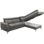 Canapé d'angle en cuir italien de luxe 5/6 places avec relax électrique et coffre, LINCOLN, gris foncé, angle droit Canapé d'angle en cuir italien de luxe 5/6 places avec relax électrique et coffre, LINCOLN, gris foncé, angle droit