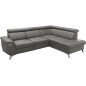 Canapé d'angle en cuir italien de luxe 5/6 places avec relax électrique et coffre, LINCOLN, gris foncé, angle droit Canapé d'angle en cuir italien de luxe 5/6 places avec relax électrique et coffre, LINCOLN, gris foncé, angle droit