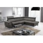 Canapé d'angle en cuir italien de luxe 5/6 places avec relax électrique et coffre, LINCOLN, gris foncé, angle droit Canapé d'angle en cuir italien de luxe 5/6 places avec relax électrique et coffre, LINCOLN, gris foncé, angle droit