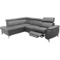 Canapé d'angle en cuir italien de luxe 5/6 places avec relax électrique et coffre, LINCOLN, gris foncé, angle gauche Canapé d'angle en cuir italien de luxe 5/6 places avec relax électrique et coffre, LINCOLN, gris foncé, angle gauche