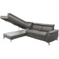 Canapé d'angle en cuir italien de luxe 5/6 places avec relax électrique et coffre, LINCOLN, gris foncé, angle gauche Canapé d'angle en cuir italien de luxe 5/6 places avec relax électrique et coffre, LINCOLN, gris foncé, angle gauche