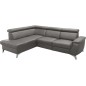 Canapé d'angle en cuir italien de luxe 5/6 places avec relax électrique et coffre, LINCOLN, gris foncé, angle gauche Canapé d'angle en cuir italien de luxe 5/6 places avec relax électrique et coffre, LINCOLN, gris foncé, angle gauche