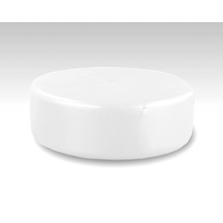 Grand pouf en cuir italien GIANT, blanc.