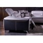 Canapé d'angle relax électrique en cuir buffle italien de luxe: COMBIRELAX, blanc et noir , angle gauche., TABLE OFFERTE, 7/8 pl Canapé d'angle relax électrique en cuir buffle italien de luxe: COMBIRELAX, blanc et noir , angle gauche., TABLE OFFERTE, 7/8 pl