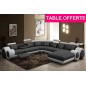 Canapé d'angle en cuir italien 8 places carlton, gris foncé et blanc - Table ronde offerte, angle gauche Canapé d'angle en cuir italien 8 places carlton, gris foncé et blanc - Table ronde offerte, angle gauche