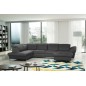 Canapé d'angle en 100% tout cuir italien de luxe 8 places convertible et coffre, DENY, gris foncé, angle gauche Canapé d'angle en 100% tout cuir italien de luxe 8 places convertible et coffre, DENY, gris foncé, angle gauche