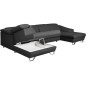 Canapé d'angle en 100% tout cuir italien de luxe 8 places convertible et coffre, DENY, gris foncé, angle gauche Canapé d'angle en 100% tout cuir italien de luxe 8 places convertible et coffre, DENY, gris foncé, angle gauche