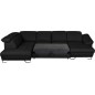 - Canapé d'angle en 100% tout cuir italien de luxe 8 places convertible et coffre, DENY, noir, angle gauche - Canapé d'angle en 100% tout cuir italien de luxe 8 places convertible et coffre, DENY, noir, angle gauche