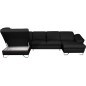 - Canapé d'angle en 100% tout cuir italien de luxe 8 places convertible et coffre, DENY, noir, angle gauche - Canapé d'angle en 100% tout cuir italien de luxe 8 places convertible et coffre, DENY, noir, angle gauche