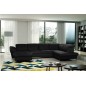 Canapé d'angle en 100% tout cuir italien de luxe 8 places convertible et coffre, DENY, noir, angle droit Canapé d'angle en 100% tout cuir italien de luxe 8 places convertible et coffre, DENY, noir, angle droit