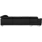 Canapé d'angle en 100% tout cuir italien de luxe 8 places convertible et coffre, DENY, noir, angle droit Canapé d'angle en 100% tout cuir italien de luxe 8 places convertible et coffre, DENY, noir, angle droit