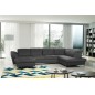 Canapé d'angle en 100% tout cuir italien de luxe 8 places convertible et coffre, DENY, gris foncé, angle droit Canapé d'angle en 100% tout cuir italien de luxe 8 places convertible et coffre, DENY, gris foncé, angle droit