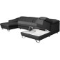 Canapé d'angle en 100% tout cuir italien de luxe 8 places convertible et coffre, DENY, gris foncé, angle droit Canapé d'angle en 100% tout cuir italien de luxe 8 places convertible et coffre, DENY, gris foncé, angle droit