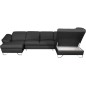 Canapé d'angle en 100% tout cuir italien de luxe 8 places convertible et coffre, DENY, gris foncé, angle droit Canapé d'angle en 100% tout cuir italien de luxe 8 places convertible et coffre, DENY, gris foncé, angle droit
