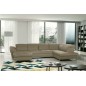 Canapé d'angle en 100% tout cuir italien de luxe 8 places convertible et coffre, DENY, taupe, angle droit Canapé d'angle en 100% tout cuir italien de luxe 8 places convertible et coffre, DENY, taupe, angle droit
