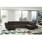 Canapé d'angle en 100% tout cuir italien de luxe 8 places convertible et coffre, DENY, chocolat, angle droit Canapé d'angle en 100% tout cuir italien de luxe 8 places convertible et coffre, DENY, chocolat, angle droit