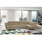 Canapé d'angle en 100% tout cuir italien de luxe 8 places convertible et coffre, DENY, beige, angle droit Canapé d'angle en 100% tout cuir italien de luxe 8 places convertible et coffre, DENY, beige, angle droit