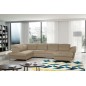 Canapé d'angle en 100% tout cuir italien de luxe 8 places convertible et coffre, DENY, beige, angle gauche Canapé d'angle en 100% tout cuir italien de luxe 8 places convertible et coffre, DENY, beige, angle gauche