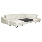 Canapé d'angle en 100% tout cuir italien de luxe 8 places convertible et coffre, DENY, blanc cassé, angle droit Canapé d'angle en 100% tout cuir italien de luxe 8 places convertible et coffre, DENY, blanc cassé, angle droit