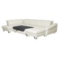 Canapé d'angle en 100% tout cuir italien de luxe 8 places convertible et coffre, DENY, blanc cassé, angle gauche Canapé d'angle en 100% tout cuir italien de luxe 8 places convertible et coffre, DENY, blanc cassé, angle gauche