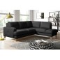 Canapé d'angle convertible en cuir italien de luxe 4/5 places avec coffre, FARELI, noir, angle droit Canapé d'angle convertible en cuir italien de luxe 4/5 places avec coffre, FARELI, noir, angle droit