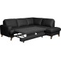Canapé d'angle convertible en cuir italien de luxe 4/5 places avec coffre, FARELI, noir, angle droit Canapé d'angle convertible en cuir italien de luxe 4/5 places avec coffre, FARELI, noir, angle droit