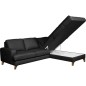Canapé d'angle convertible en cuir italien de luxe 4/5 places avec coffre, FARELI, noir, angle droit Canapé d'angle convertible en cuir italien de luxe 4/5 places avec coffre, FARELI, noir, angle droit
