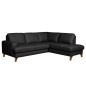 Canapé d'angle convertible en cuir italien de luxe 4/5 places avec coffre, FARELI, noir, angle droit Canapé d'angle convertible en cuir italien de luxe 4/5 places avec coffre, FARELI, noir, angle droit