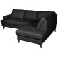 Canapé d'angle convertible en cuir italien de luxe 4/5 places avec coffre, FARELI, noir, angle droit Canapé d'angle convertible en cuir italien de luxe 4/5 places avec coffre, FARELI, noir, angle droit
