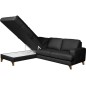 - Canapé d'angle convertible en cuir italien de luxe 4/5 places avec coffre, FARELI, noir, angle gauche - Canapé d'angle convertible en cuir italien de luxe 4/5 places avec coffre, FARELI, noir, angle gauche