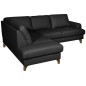 - Canapé d'angle convertible en cuir italien de luxe 4/5 places avec coffre, FARELI, noir, angle gauche - Canapé d'angle convertible en cuir italien de luxe 4/5 places avec coffre, FARELI, noir, angle gauche