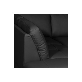 - Canapé d'angle convertible en cuir italien de luxe 4/5 places avec coffre, FARELI, noir, angle gauche