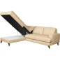 Canapé d'angle convertible en cuir italien de luxe 4/5 places avec coffre, FARELI, beige, angle gauche Canapé d'angle convertible en cuir italien de luxe 4/5 places avec coffre, FARELI, beige, angle gauche
