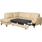 Canapé d'angle convertible en cuir italien de luxe 4/5 places avec coffre, FARELI, beige, angle gauche Canapé d'angle convertible en cuir italien de luxe 4/5 places avec coffre, FARELI, beige, angle gauche