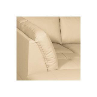 Canapé d'angle convertible en cuir italien de luxe 4/5 places avec coffre, FARELI, beige, angle gauche