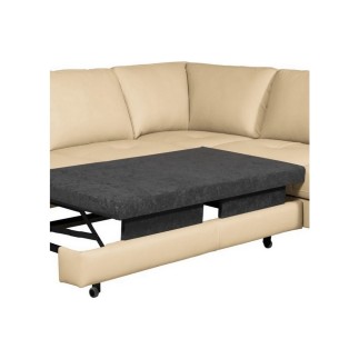 Canapé d'angle convertible en cuir italien de luxe 4/5 places avec coffre, FARELI, beige, angle droit