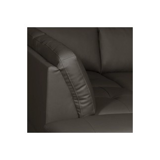Canapé d'angle convertible en cuir italien de luxe 4/5 places avec coffre, FARELI, chocolat, angle droit