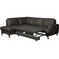 Canapé d'angle convertible en cuir italien de luxe 4/5 places avec coffre, FARELI, chocolat, angle gauche Canapé d'angle convertible en cuir italien de luxe 4/5 places avec coffre, FARELI, chocolat, angle gauche