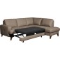Canapé d'angle convertible en cuir italien de luxe 4/5 places avec coffre, FARELI, taupe, angle droit Canapé d'angle convertible en cuir italien de luxe 4/5 places avec coffre, FARELI, taupe, angle droit
