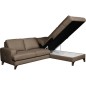 Canapé d'angle convertible en cuir italien de luxe 4/5 places avec coffre, FARELI, taupe, angle droit Canapé d'angle convertible en cuir italien de luxe 4/5 places avec coffre, FARELI, taupe, angle droit